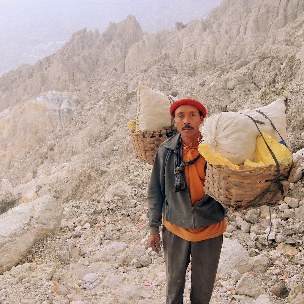 Mount Ijen volcano trek - Mount Ijen Volcano Crater, Java, Indonesia