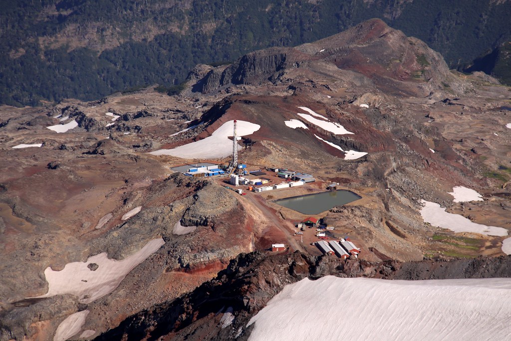 Tolhuaca volcano trek - Drilling at 2200 m on Tolhuaca volcano, Chile
