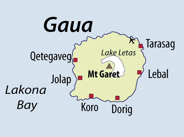 Mount Garet volcano trek - Map-Gaua-Vanuatu.png