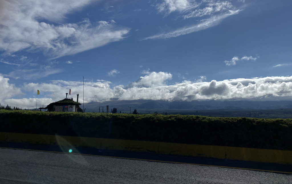 Cotopaxi volcano trek - On the highway at 2,990 meters (9,809 ft), on the way to Cotopaxi Volcano, Ecuador.
