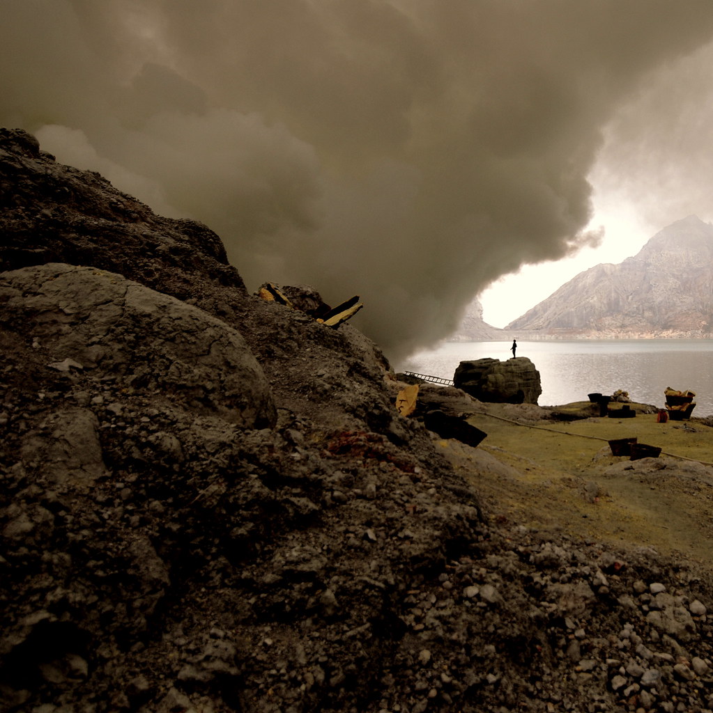 Mount Ijen volcano trek - Lake- Ijen Volcano Crater, East Java, Indonesia
